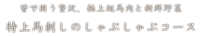 皆で囲う贅沢、極上馬肉と新鮮野菜